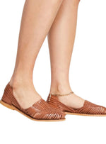 GENUINE LEATHER SLIP ON WOVEN SHOES