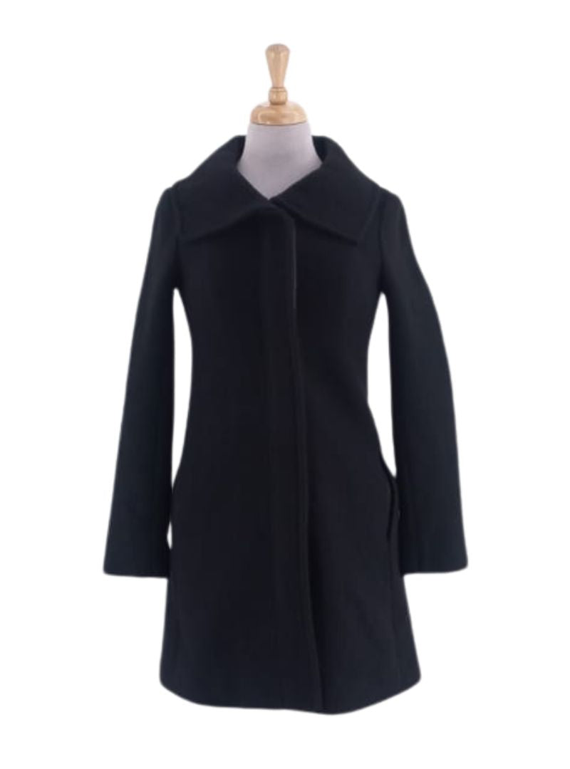 WOOL BLEND ZIP UP COAT