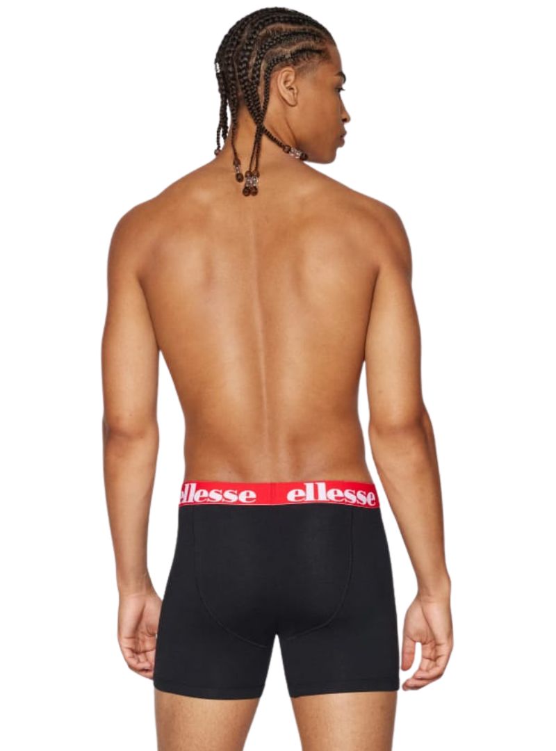 Ellesse Mens Boxer Shorts - Black/White/Red