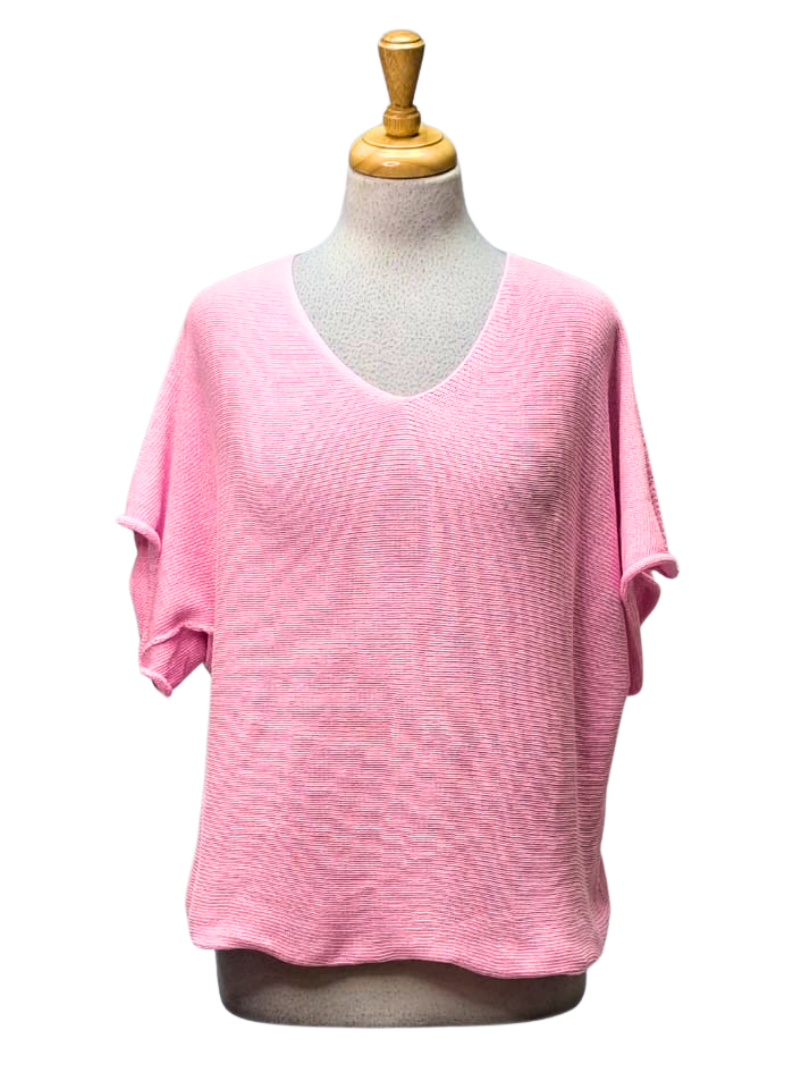 Made In Italy Ladies Knit Top - Pink