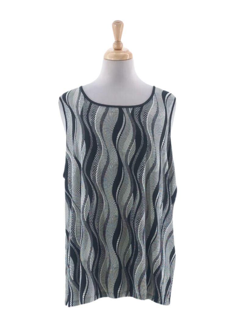 PATTERN DETAIL SLEEVELESS BLOUSE