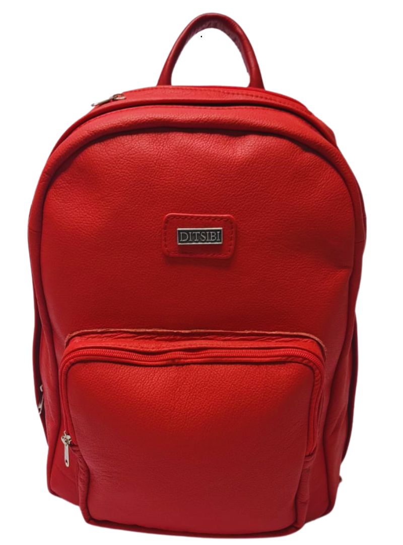 Ditsibi Genuine Leather Backpack - Red