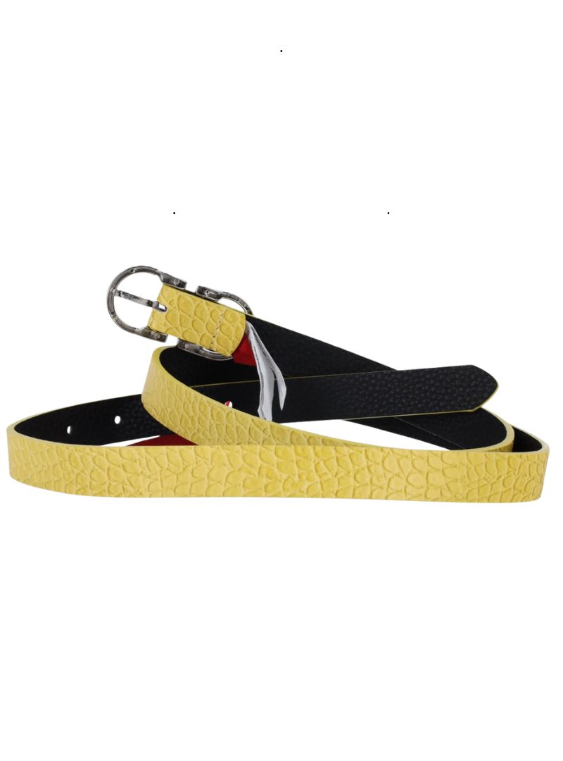 S.oliver Ladies Croc Detail Belt - Yellow