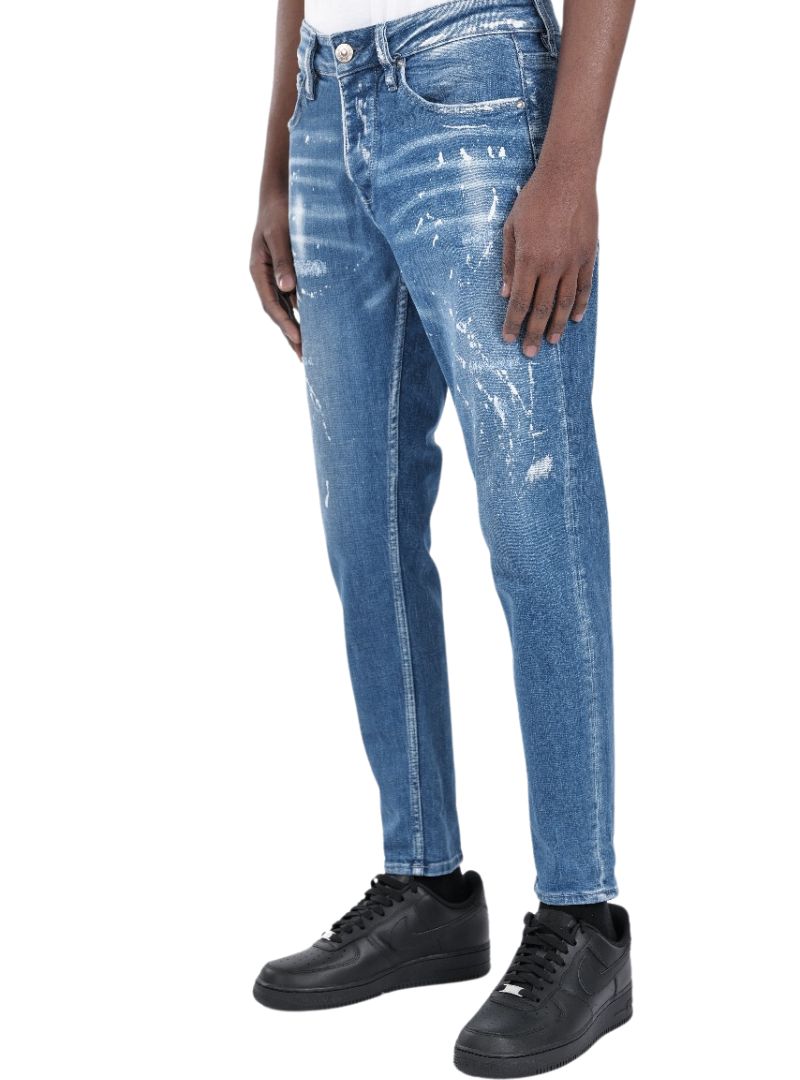 SPLASHED DENIM JEANS