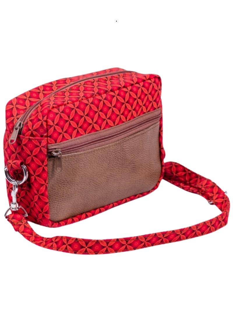 Kicoco African Print Shwe Shwe Crossbody Bag - Brown/Orange