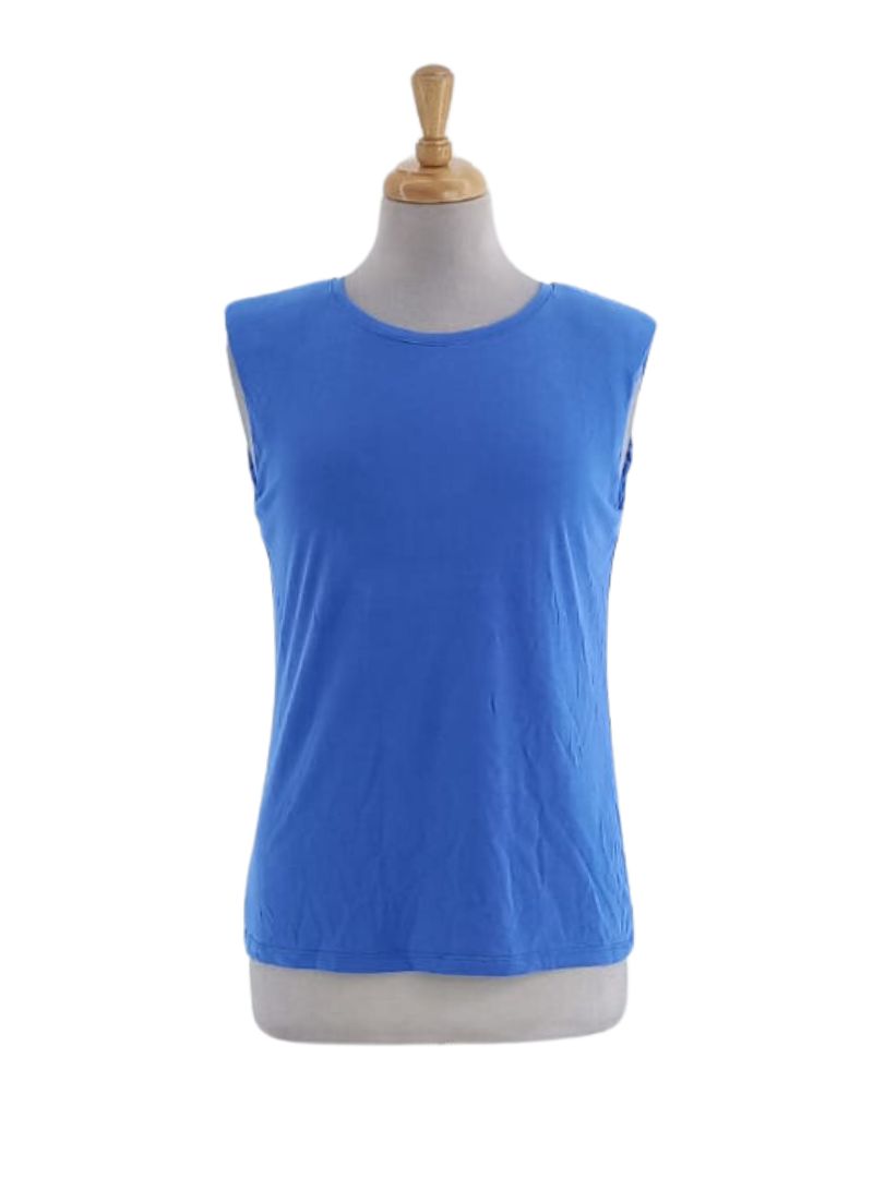 PADDED SHOULDER SLEEVELESS TEE