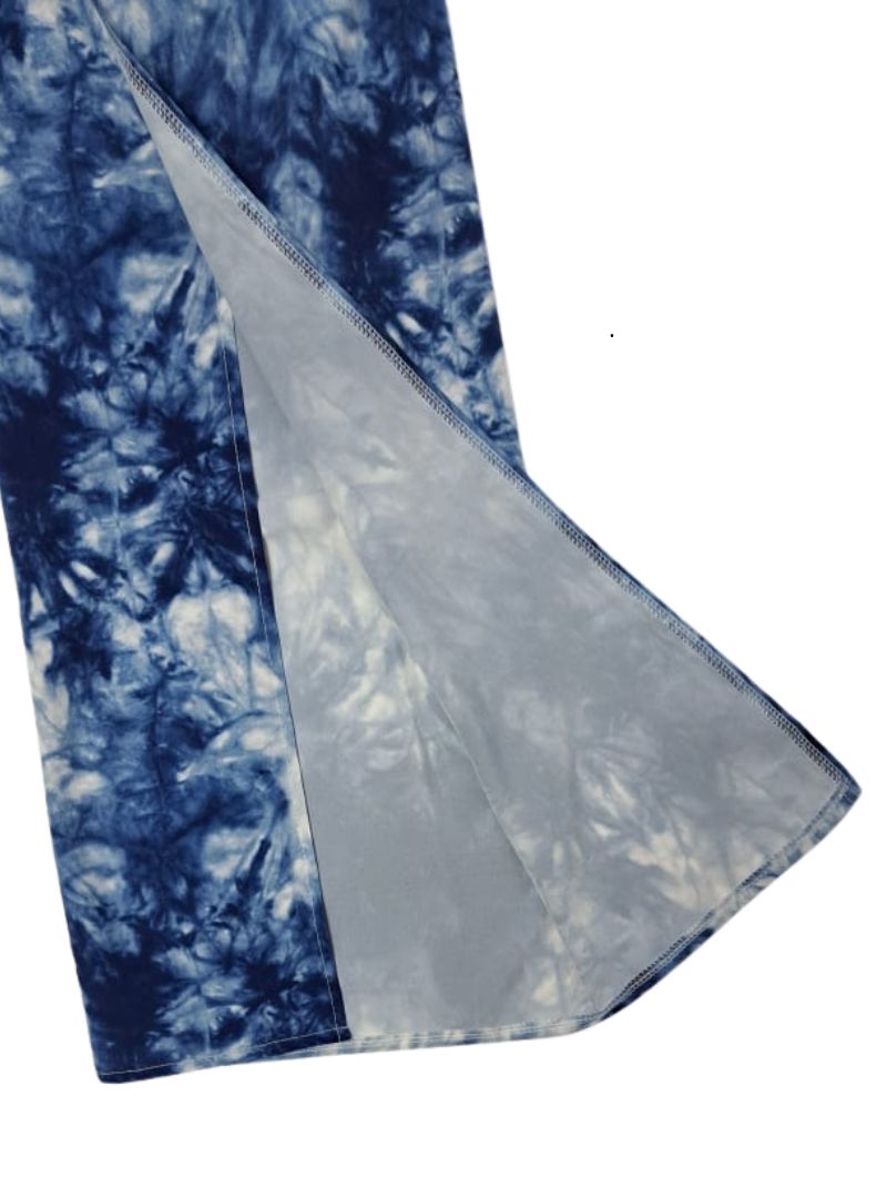 Inside Ladies Two Toned Detailed Pants - Blue/White