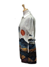 Fulushou Ladies Detailed Buttoned shirt - White/Navy