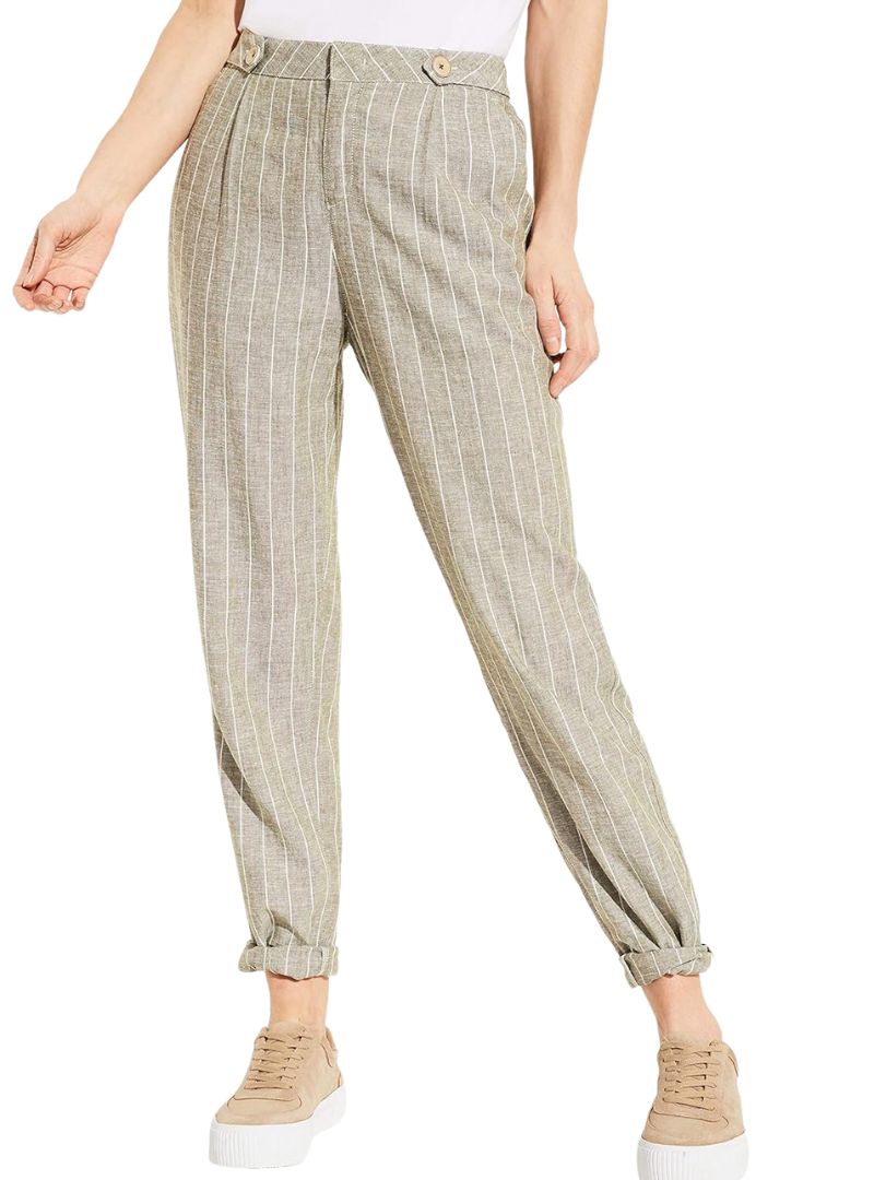 STRIPED LINEN TROUSER