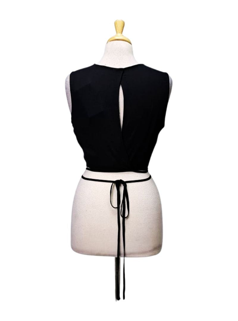 Leger Ladies Open Back Cropped Top - Black