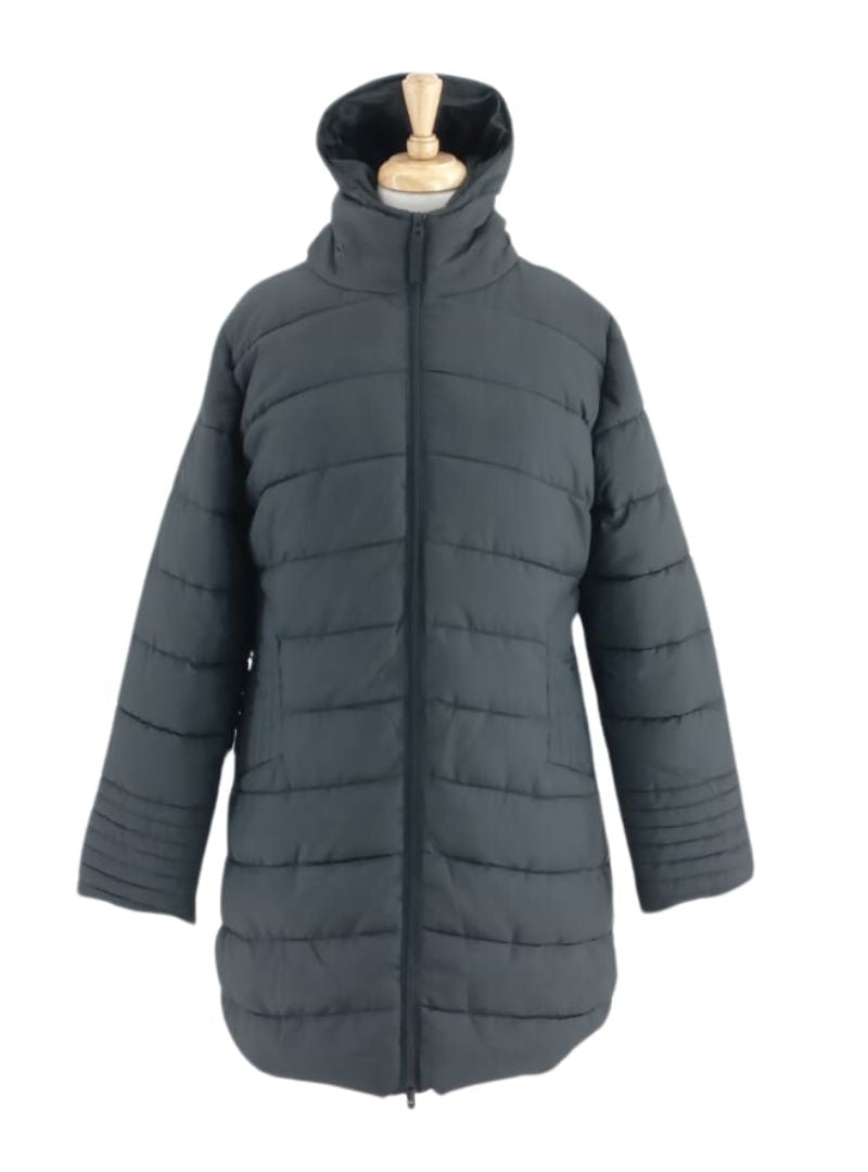 LONG LENGTH HOODED PUFFER JACKET