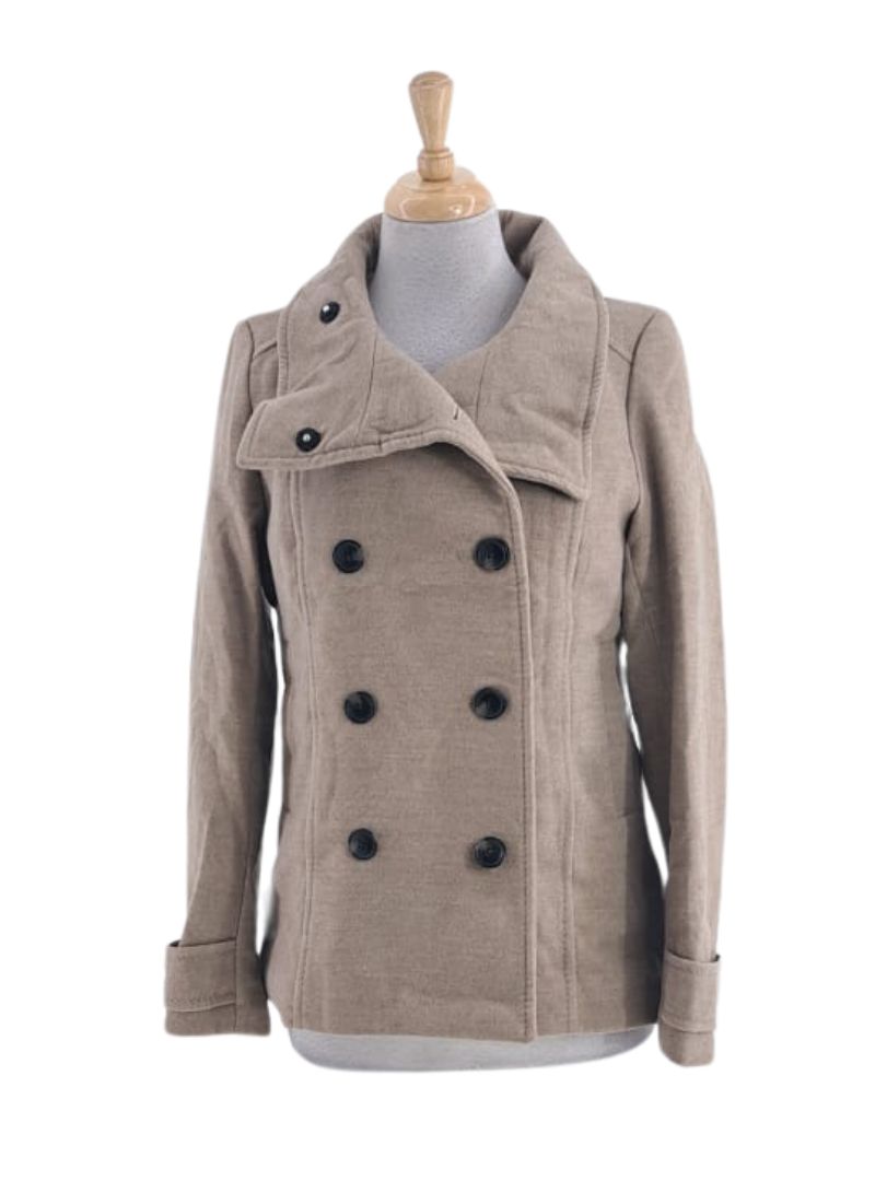 SOFT WOOL BLEND DOUBLE BREASTED COAT