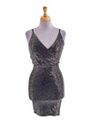 EMBELLISHED SPAGHETTI STRAP MINI DRESS