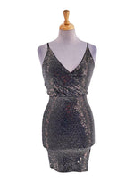 EMBELLISHED SPAGHETTI STRAP MINI DRESS