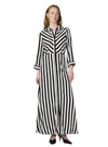 YAS Ladies Yassavanna Long Shirt Striped Dress - Black/White