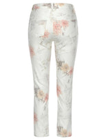 Lascana Ladies Floral Jeans - Beige/Brown/Pink