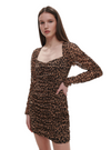 Cropp Leopard Print Chiffon Dress - Brown/Black