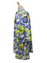 Made In Italy Lemon Printed Vivianne Ladies Dress - Blue