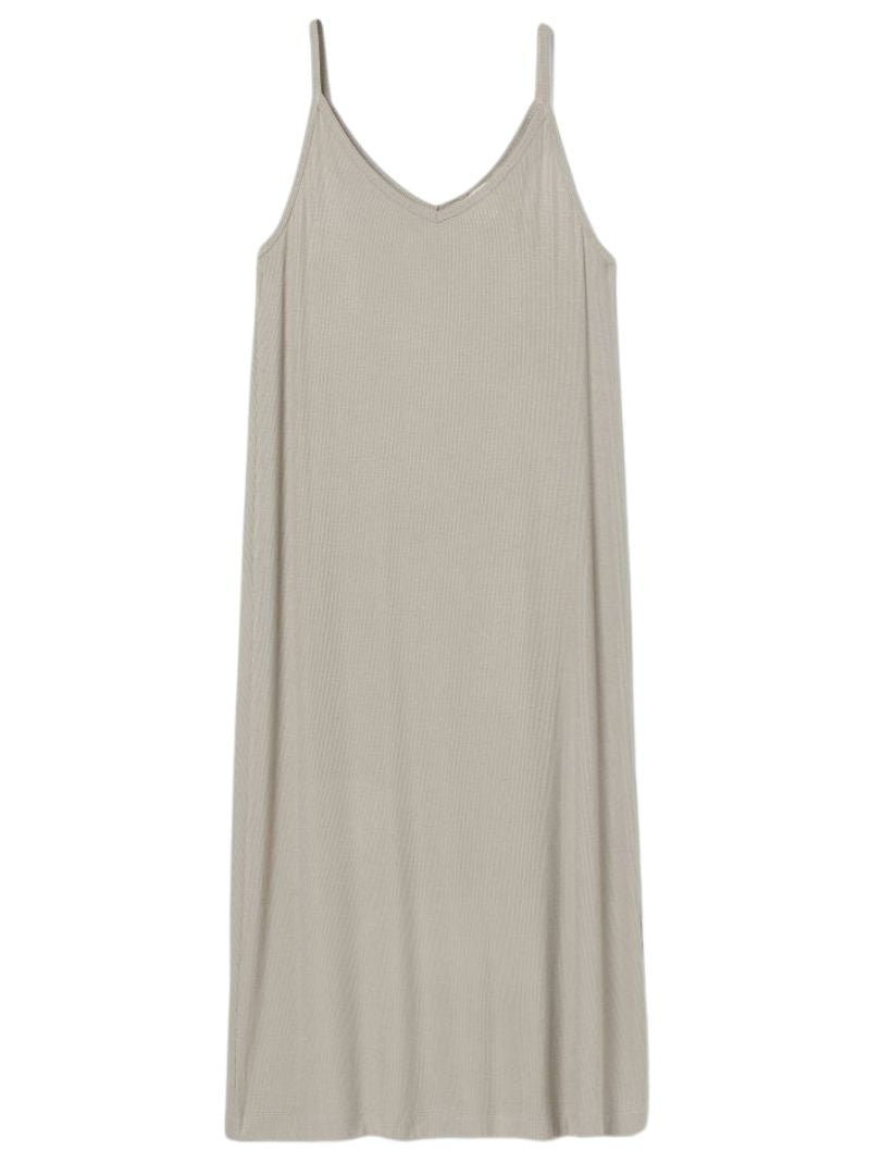 RIBBED JERSEY V-NECK DRESS