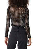 POLKA DOT MESH BLOUSE