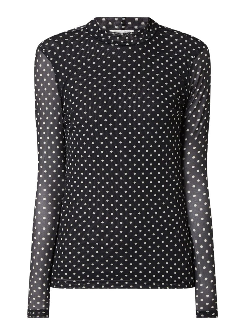 POLKA DOT MESH BLOUSE