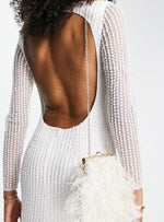 GENEVIEVE LINEAR SEQUIN WEDDING DRESS WITH FISHTAIL