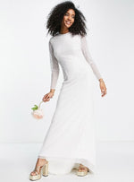 GENEVIEVE LINEAR SEQUIN WEDDING DRESS WITH FISHTAIL