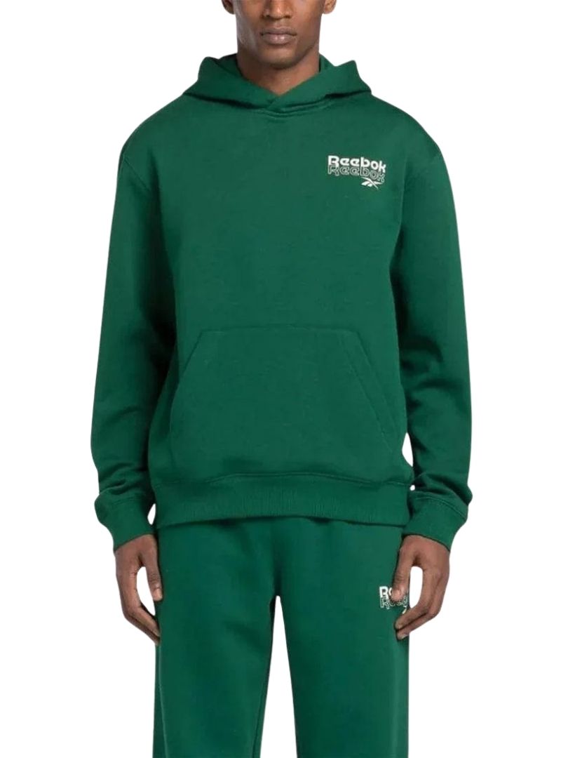 Reebok Mens Logo Print Hoody - Green