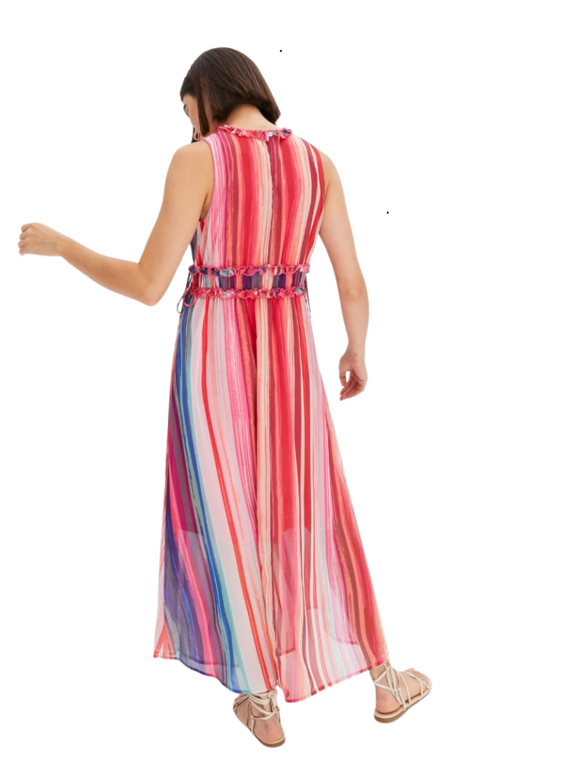 Bodyflirt Ladies Striped Dress - Multi Pink