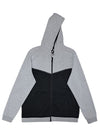 Crivit Mens Hooded Zip Up Fleece Top - Grey/Black