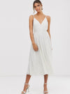 EVA EMBELLISEHED CAMI MIDI WEDDING DRESS