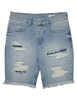 Review Mens Detailed Denim Shorts - Blue