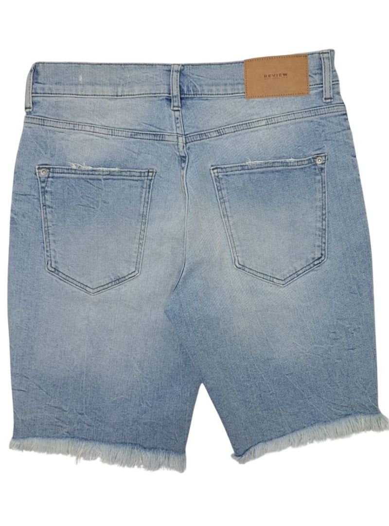 Review Mens Detailed Denim Shorts - Blue