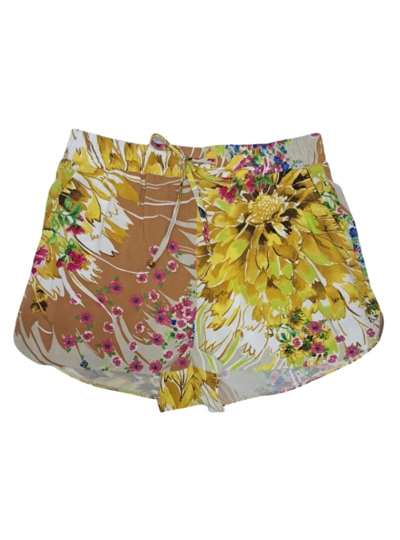 Lascana Ladies Floral Casual Shorts - Brown/Pink/White