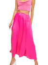 Forever 21 Ladies Satin Cutout Slit Maxi Skirt Tie On - Pink