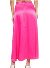 Forever 21 Ladies Satin Cutout Slit Maxi Skirt Tie On - Pink