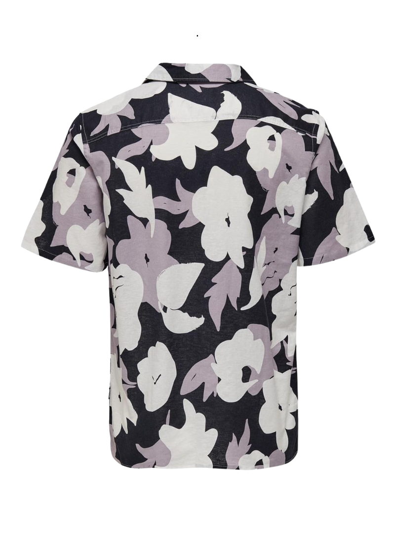 Only & Sons Mens Linen Printed Shirt - Multi color