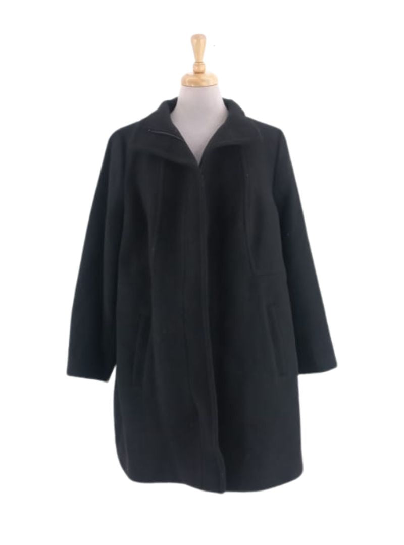 WOOL BLEND ZIP UP COAT