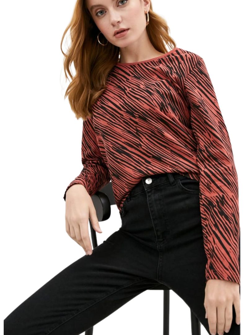 LONG SLEEVE PRINT TOP