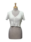 Terranova Ladies Ribbed V Neck Top - White