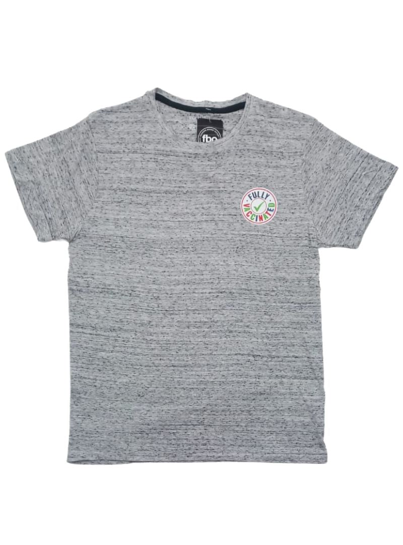 TEXTURED PRINTED CREW TEE