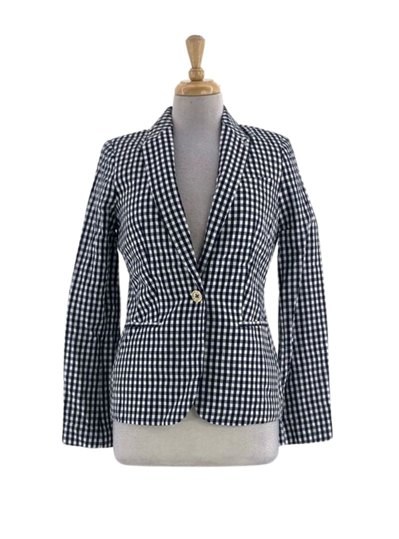 BRANDED CHECKERD TEXTURE BLAZER