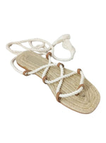 THONG ESPADRILLE LACE UP SANDALS