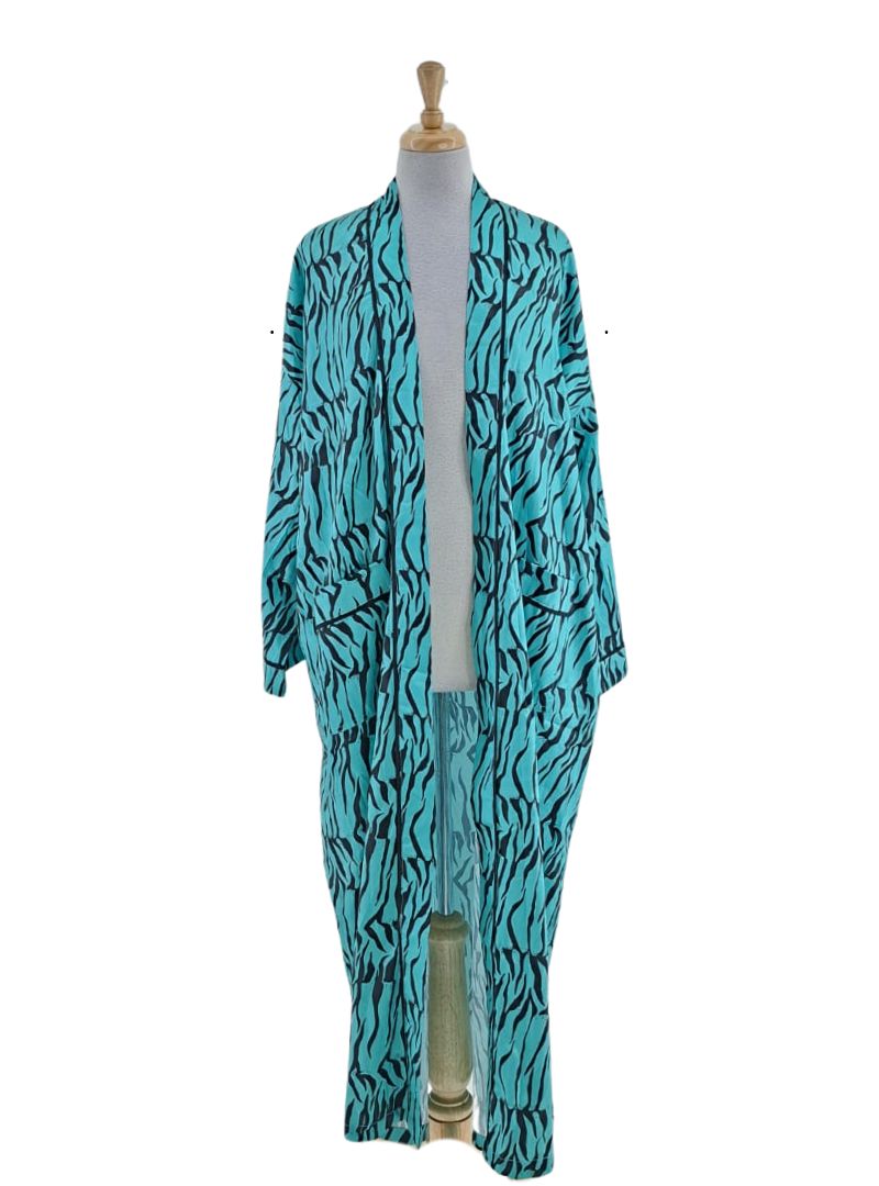 PRINT DETAILED SATIN ROBE