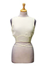 Leger Ladies Open Back Cropped Top - Cream white