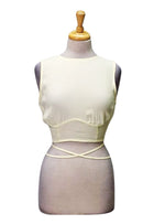 Leger Ladies Open Back Cropped Top - Cream white