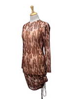 Inside Ladies Sheer Mesh Dress - Brown/Pink