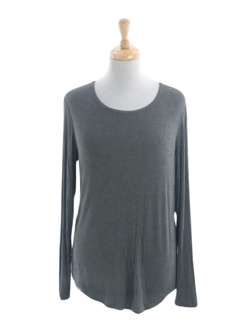 RIBBED TEXTURED LONG SLEEVE TOP