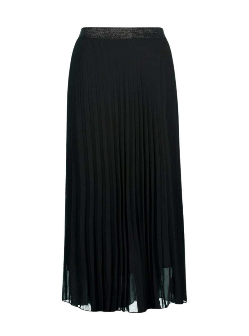 Gina Laura Pleated Chiffon Skirt - Black