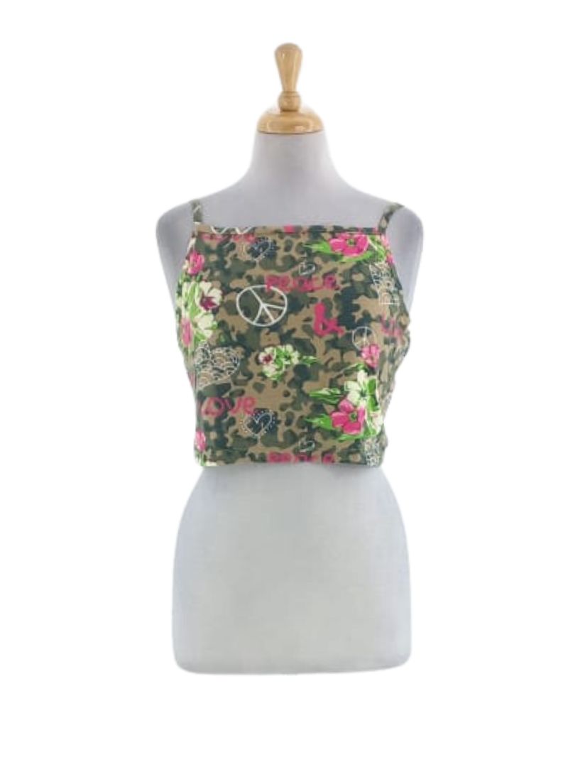 ''PEACE'' CAMI CROPPED TOP